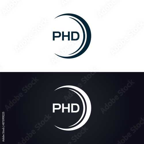 PHD logo. P H D design. White PHD letter. PHD, P H D letter logo design. P H D letter logo design in GOLD, GOLDEN LOGO, THREE, style. letter logo set in one artboard. P H D letter logo vector design.