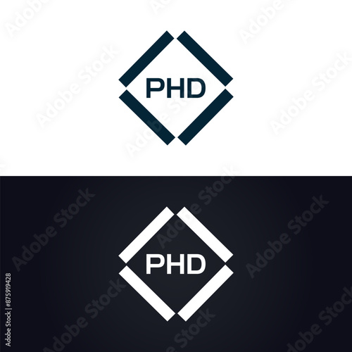 PHD logo. P H D design. White PHD letter. PHD, P H D letter logo design. P H D letter logo design in GOLD, GOLDEN LOGO, THREE, style. letter logo set in one artboard. P H D letter logo vector design.
