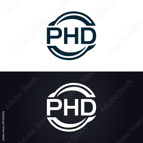 PHD logo. P H D design. White PHD letter. PHD, P H D letter logo design. P H D letter logo design in GOLD, GOLDEN LOGO, THREE, style. letter logo set in one artboard. P H D letter logo vector design.