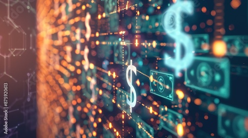 Digital Currency Transfer Concept on Neutral Background