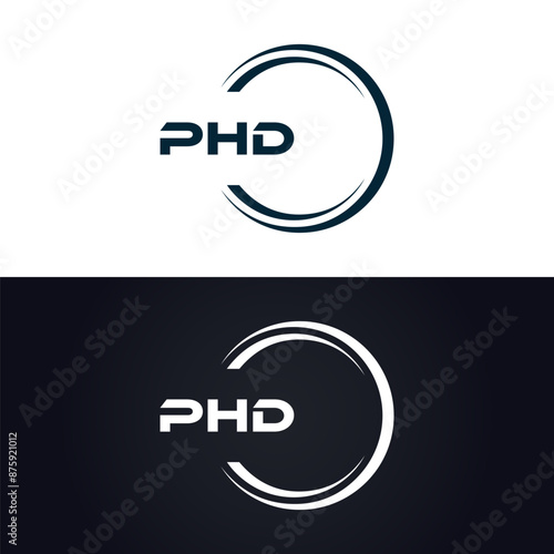 PHD logo. P H D design. White PHD letter. PHD, P H D letter logo design. P H D letter logo design in GOLD, GOLDEN LOGO, THREE, style. letter logo set in one artboard. P H D letter logo vector design.