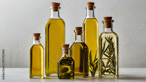 Olive and sunflower oils are heart-healthy options rich in monounsaturated fats. Olive oil offers a robust flavor ideal for salads and cooking, while sunflower oil is versatile for frying and baking,  photo