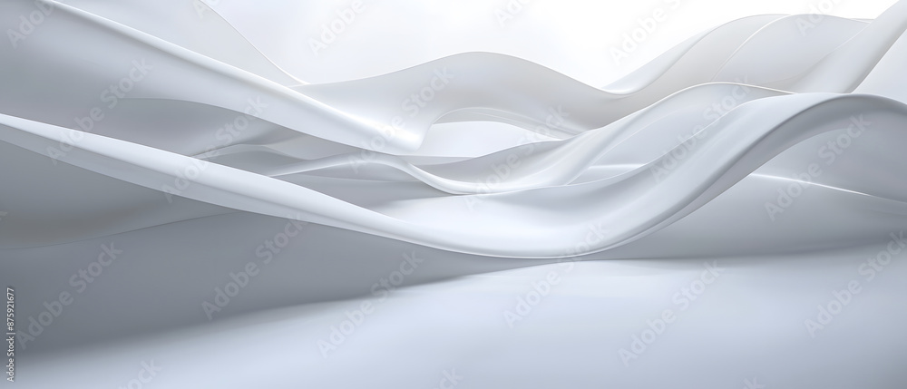 Fototapeta premium Abstract coporate background with twisted curve wave in white grey