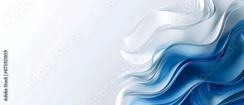 Abstract coporate background with twisted curve wave in white blue