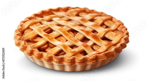 Apple pie isolated on transparent or white backgroun 