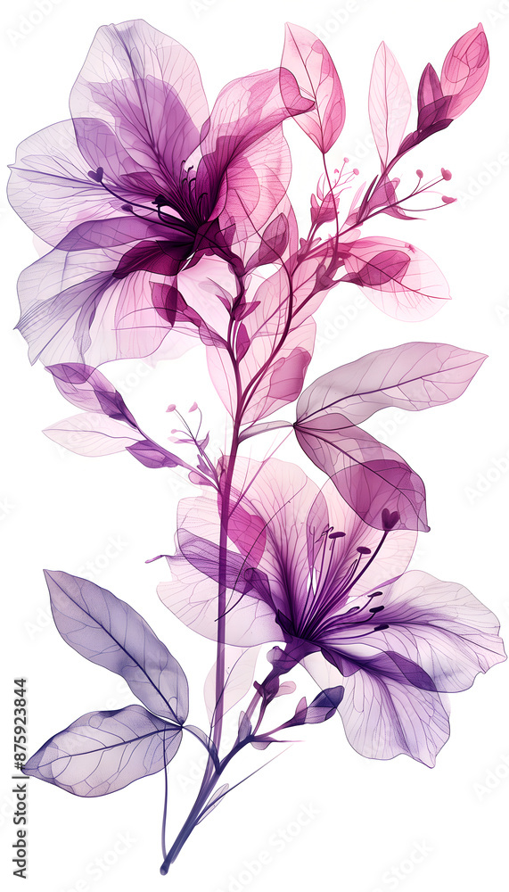 Purple flora on white background Purple flora on white background