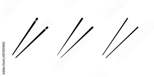 Chopsticks icons set. Simple set of chopsticks vector icons on white background