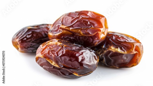 Dried dates fruits isolated on white background, Generative AI,