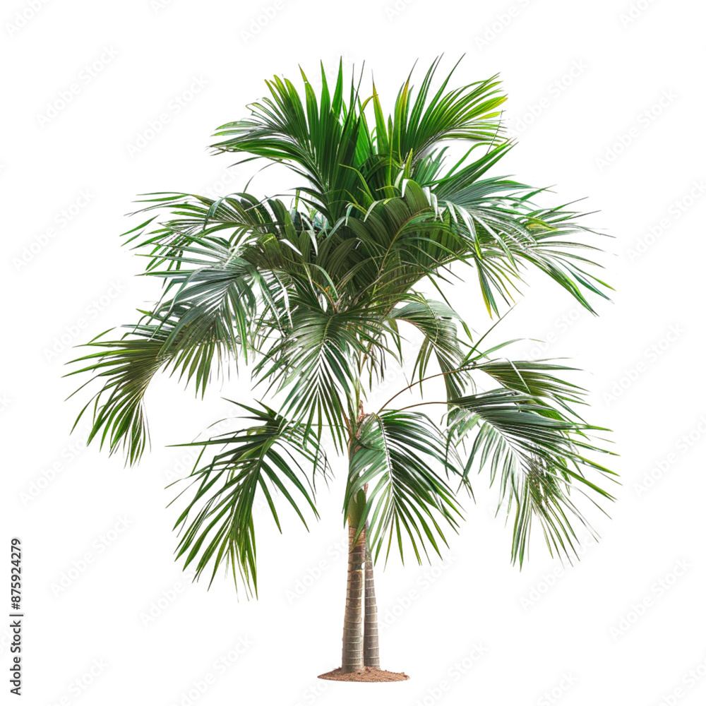 Obraz premium king palm tree isolated on white background, small king palm tree, full grown king palm tree