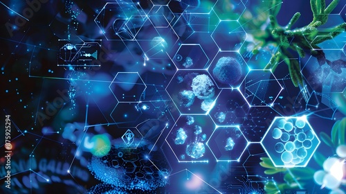 Fototapeta Naklejka Na Ścianę i Meble -  Science, technology, biology, organic material