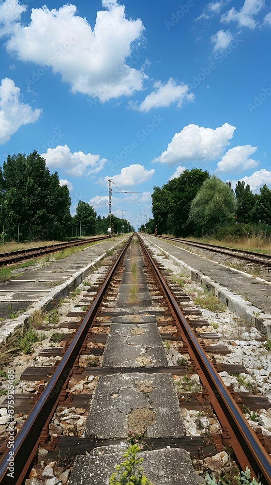 Railway tracks vanishing into the distance Railway tracks vanishing into the distance