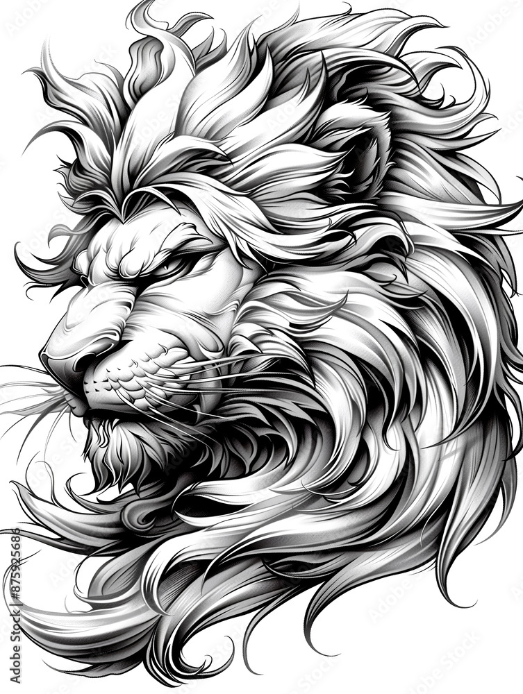 Fototapeta premium A lion with a fierce look on its face