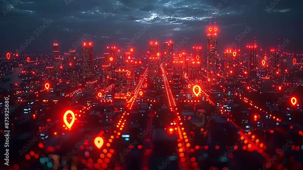 Obraz premium Sleek IoT Concept with Text Overlay Space