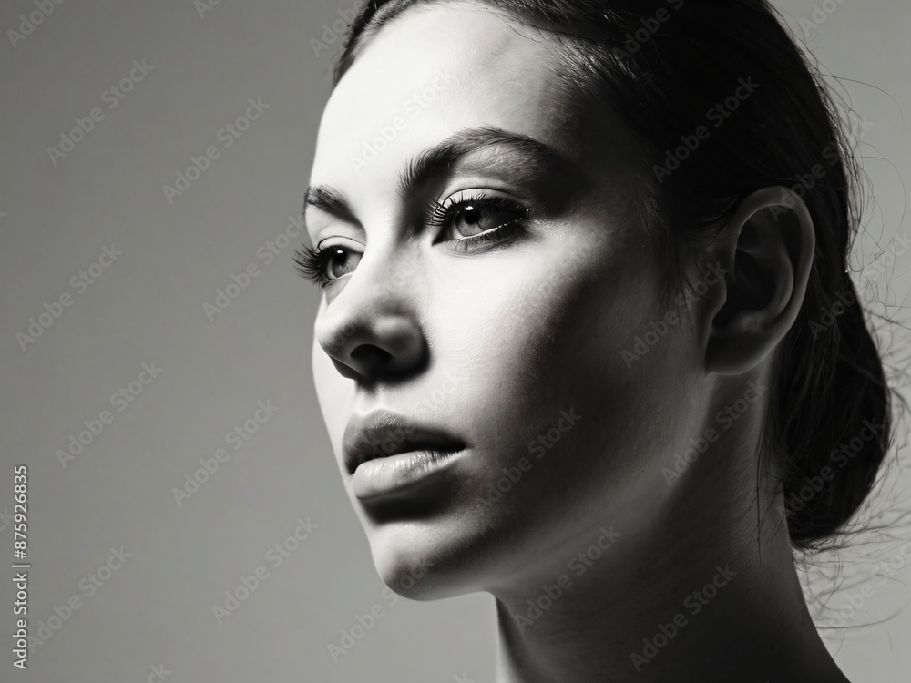 Fototapeta premium A monochrome, blurred portrait emphasizing light and texture.