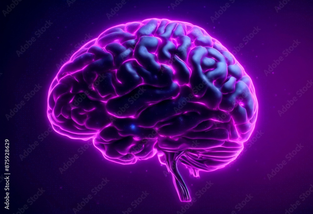 neon intelligence style brain futuristic artificial glowing dark human vertical purple ai generative background technology intellect mind glow digital neon intelligence style brain futuristic artificial glowing dark human vertical purple ai generative background technology intellect mind glow digital