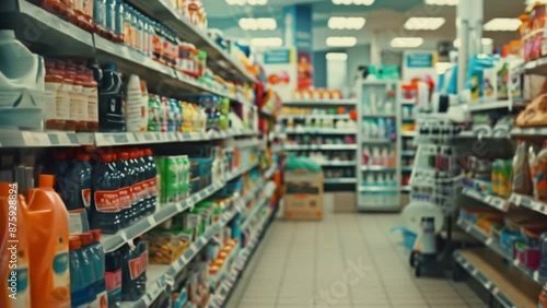 Wallpaper Mural A retail shelf in a grocery store aisle filled with a variety of food and drinks. Different bottles juices, lemonades, soda, beverage, row. Torontodigital.ca
