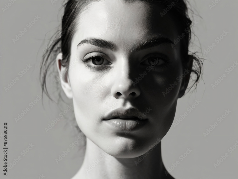 Fototapeta premium A monochrome, blurred portrait emphasizing light and texture.