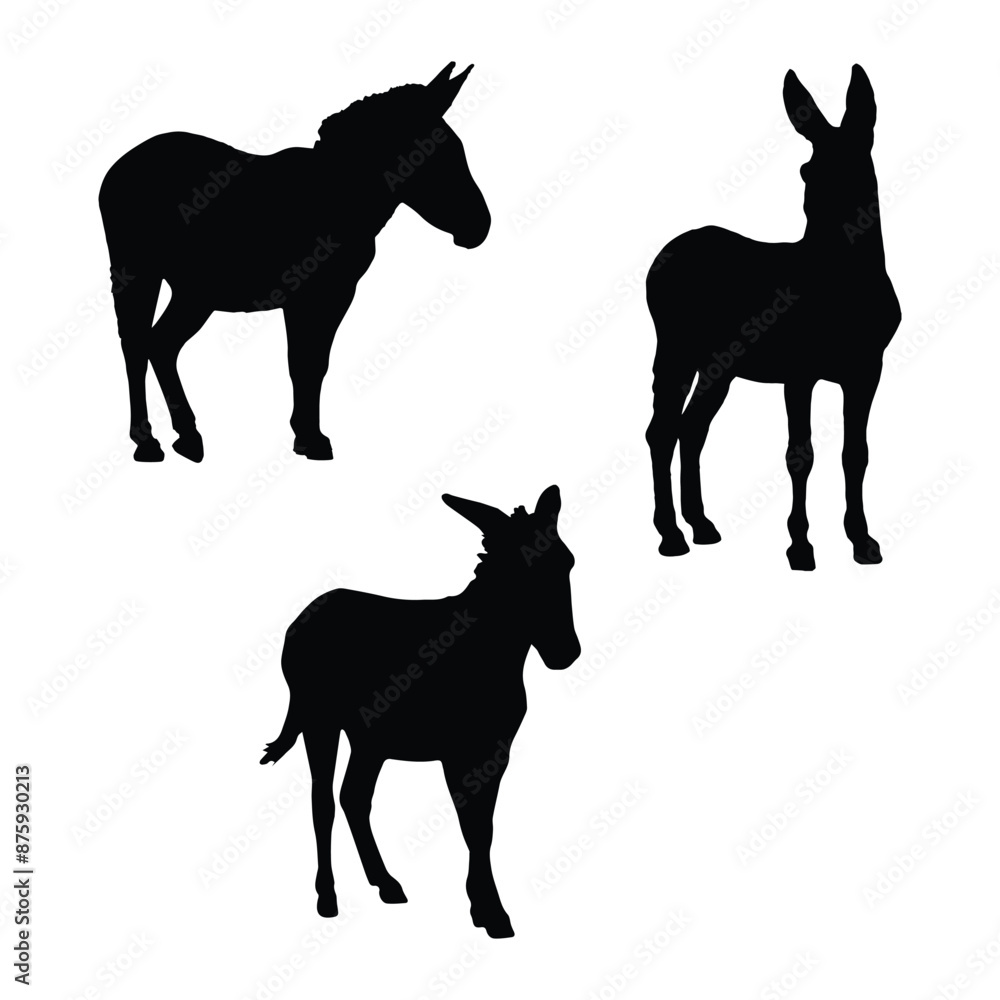 Obraz premium Donkey Silhouette Vector Illustration 