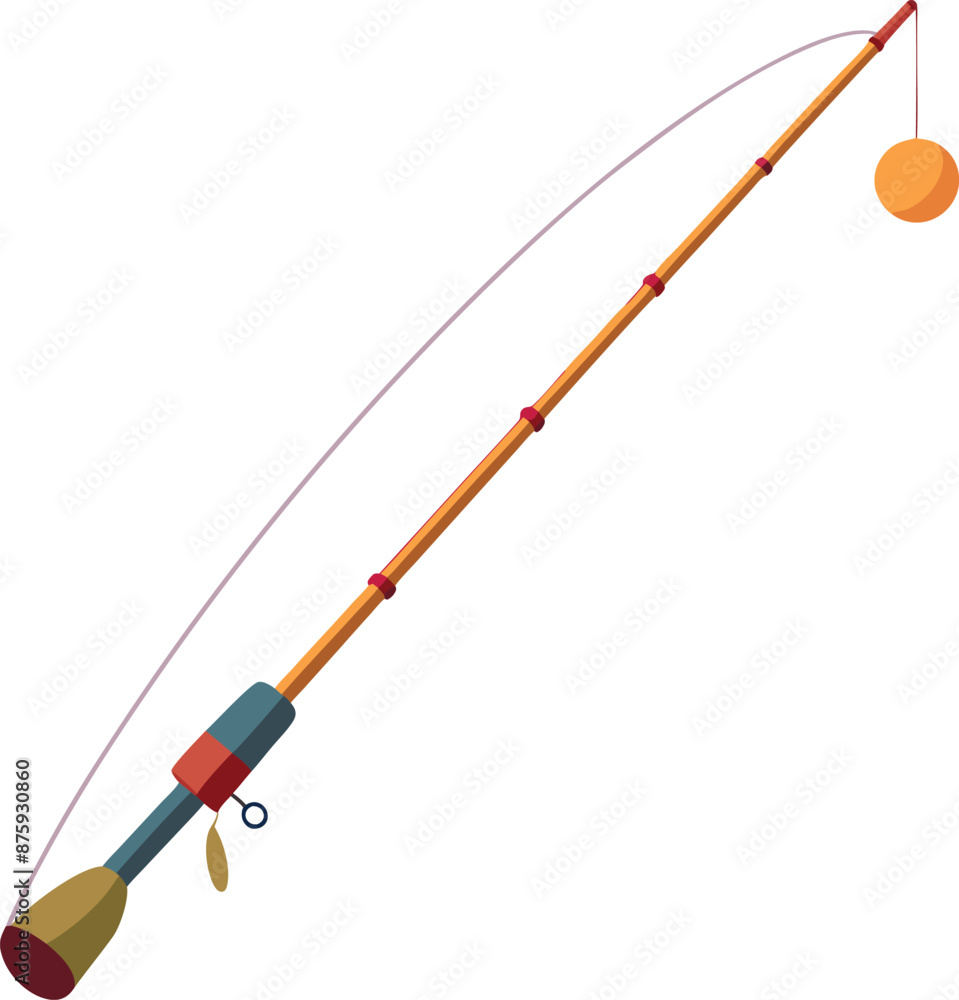 Fishing rod cartoon icon Backpacker equipment Single symbol on a white on white, Fishing rod cartoon icon Backpacker equipment Single symbol on a white on white,