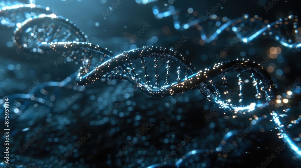 Abstract DNA Structure in Blue Light Abstract DNA Structure in Blue Light