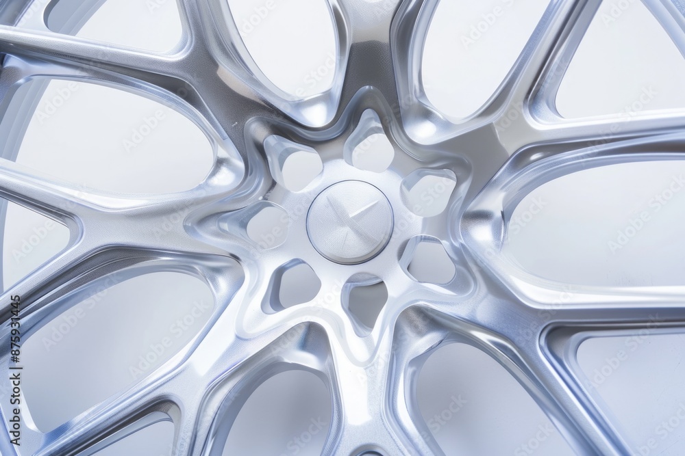 Wheel Rim Detail. New Silver Forged Alloy Car Rim on White Background Wheel Rim Detail. New Silver Forged Alloy Car Rim on White Background