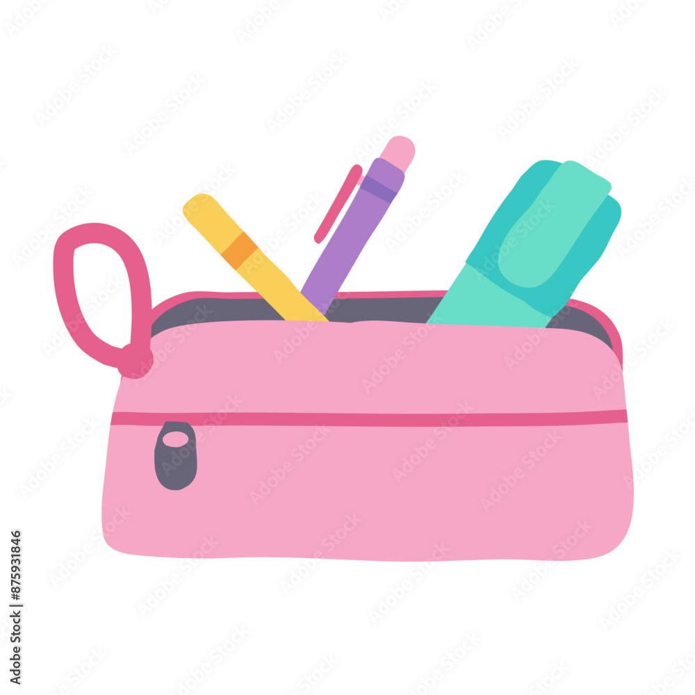 Pencil Case Flat Style Icon vector design and illustration template Pencil Case Flat Style Icon vector design and illustration template