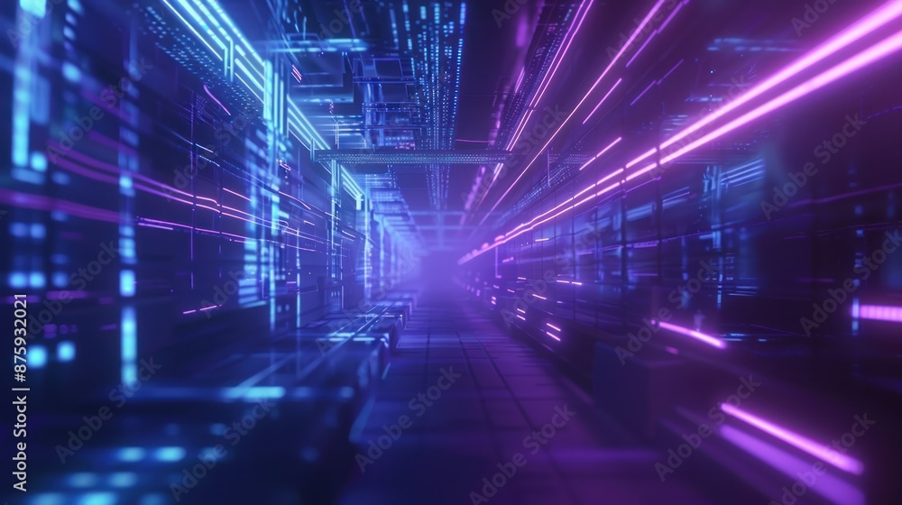 Neon Futuristic Corridor Neon Futuristic Corridor