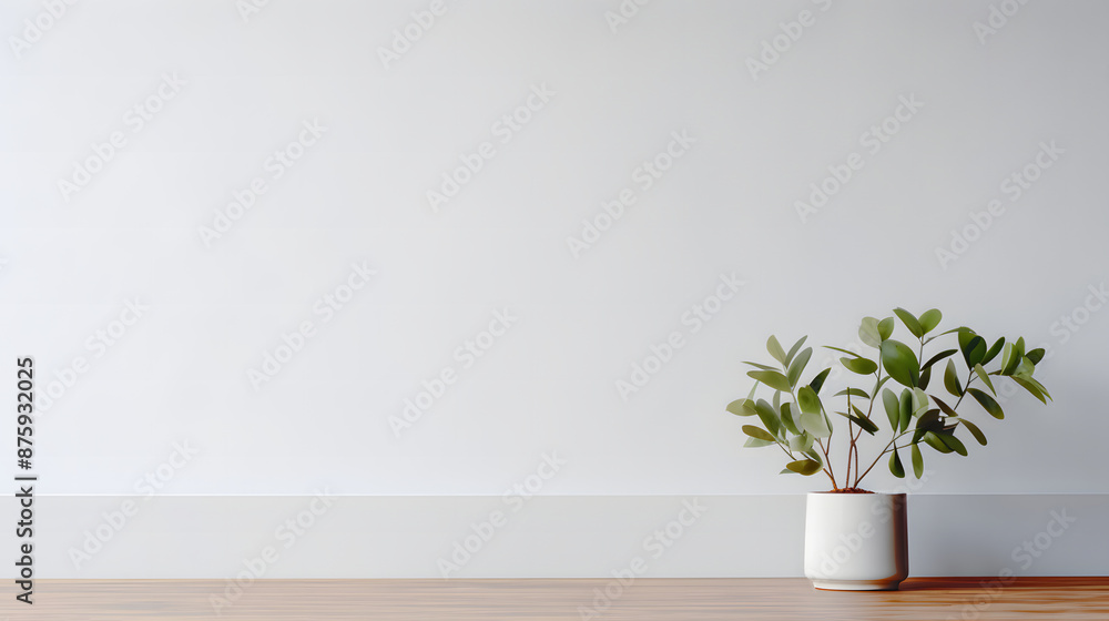 Minimalist Living Room with Green Plant Minimalist Living Room with Green Plant