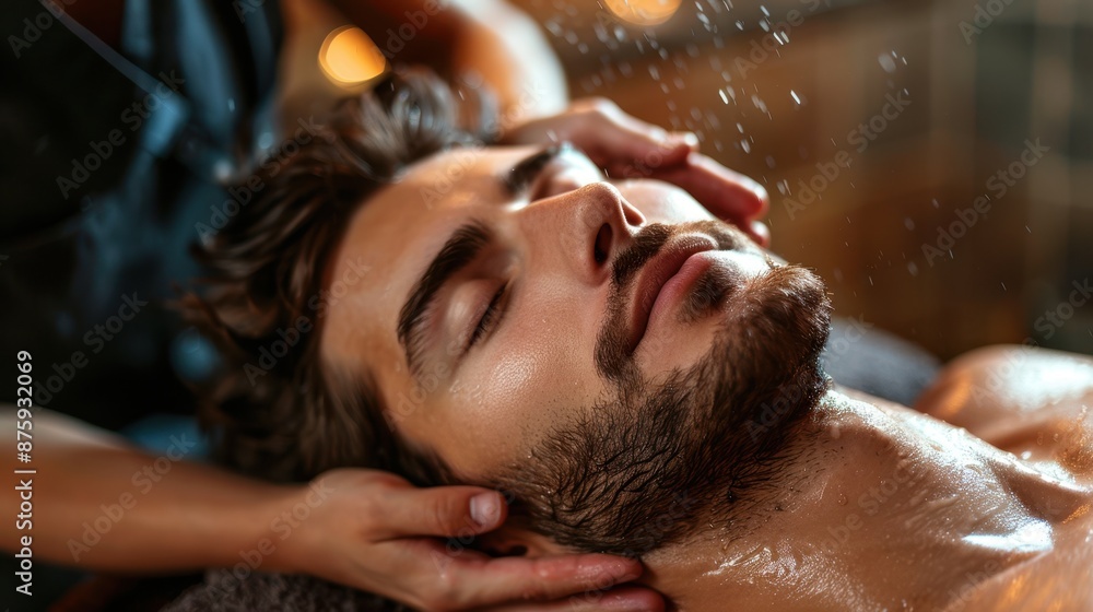 Man getting massage In spa