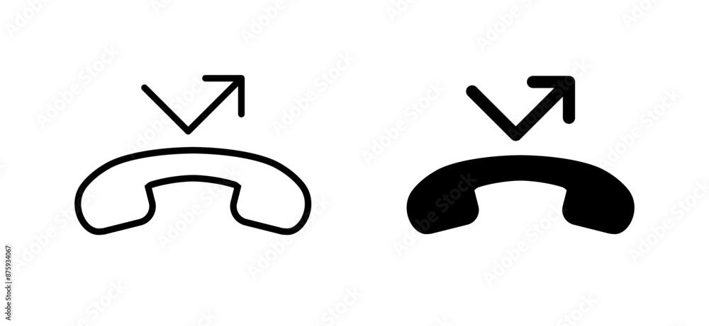 Missed call phone icon in generic style. Miss call concept Missed call phone icon in generic style. Miss call concept