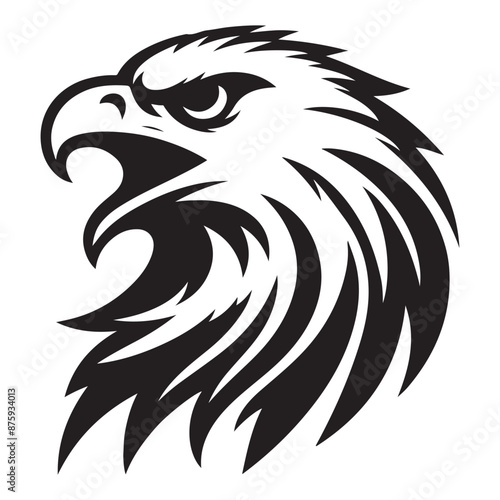 eagle head vector art silhouettes style with white background