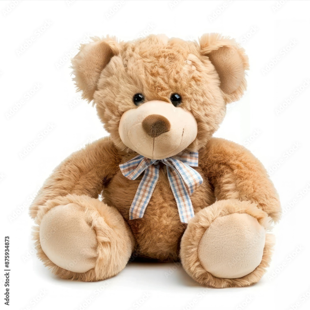 Obraz premium Plush Teddy Bear on White Background