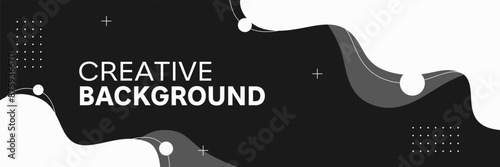 Modern template banner featuring a vibrant gradient color scheme and dynamic liquid shapes. Perfect for web headers, social media graphics, and promotional materials. Sleek and eye-catching design.