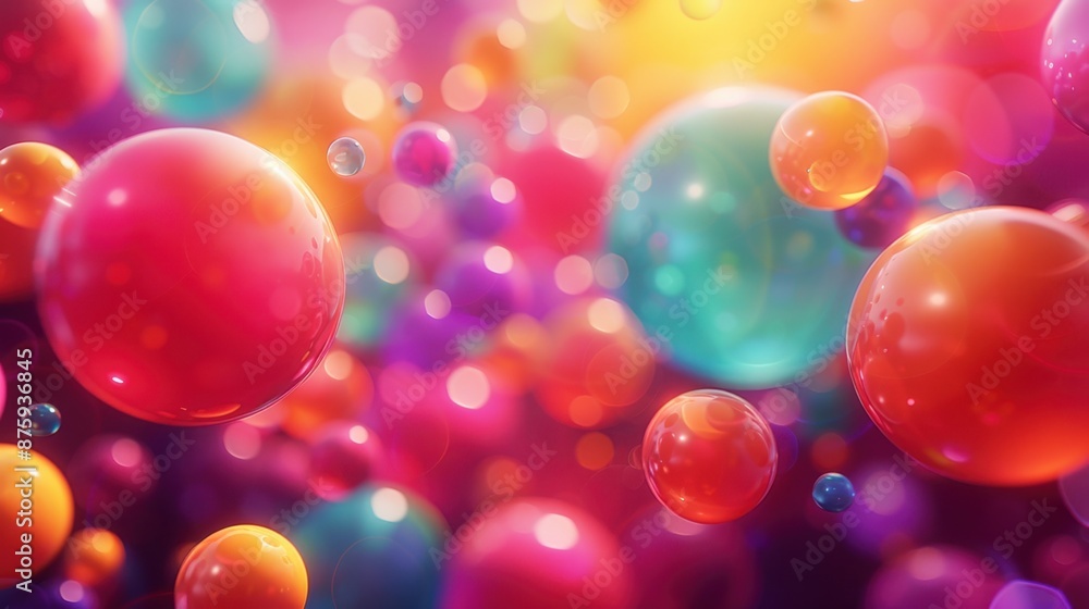 Colored bubble shapes in a 3D render, creating a playful and modern background with a vibrant, abstract design. Colored bubble shapes in a 3D render, creating a playful and modern background with a vibrant, abstract design.