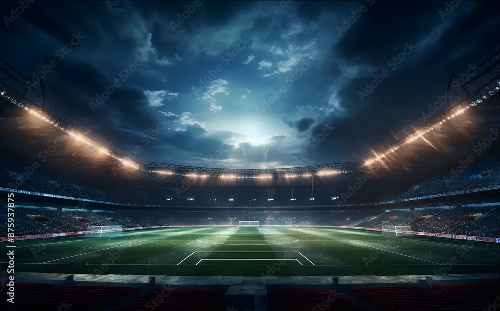 Stadium at Night with Lights Stadium at Night with Lights