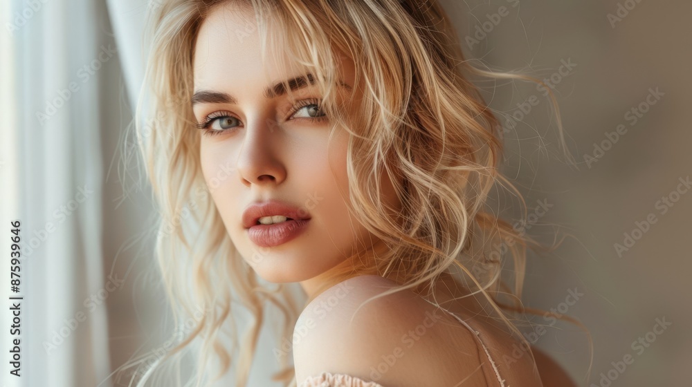 Portrait of a beautiful blonde girl