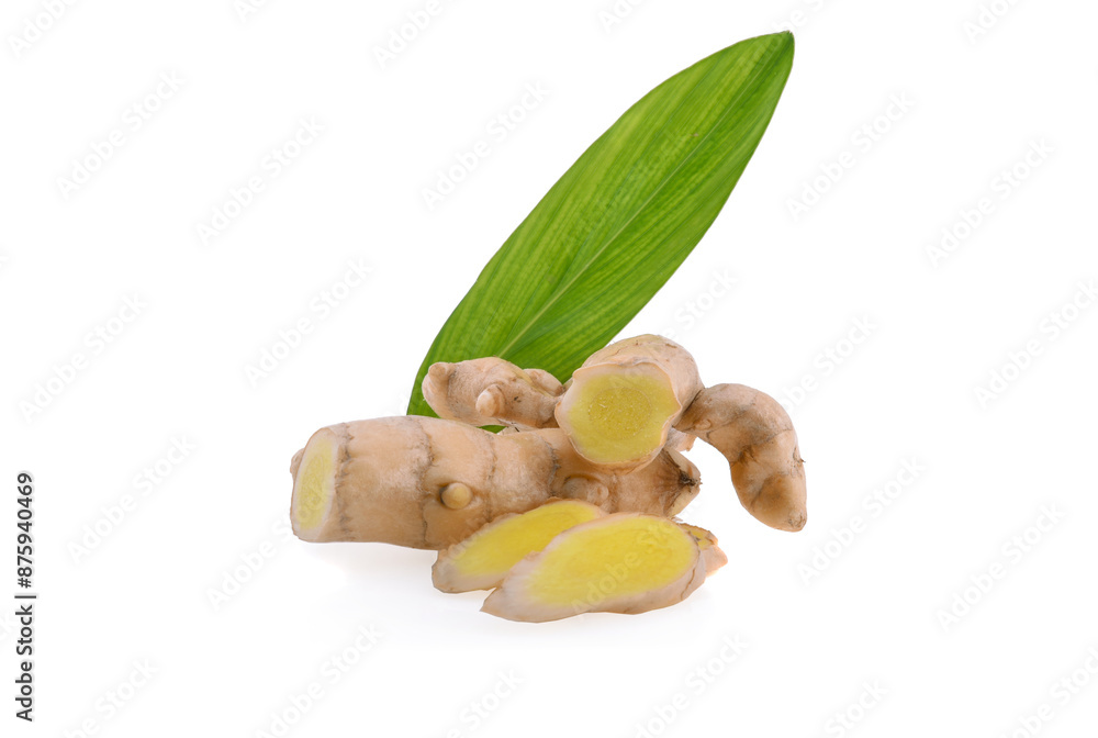 White turmeric isolated on white White turmeric isolated on white