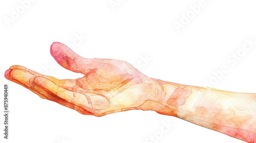 A beautiful watercolor illustration of human hands, symbolizing care and giving.