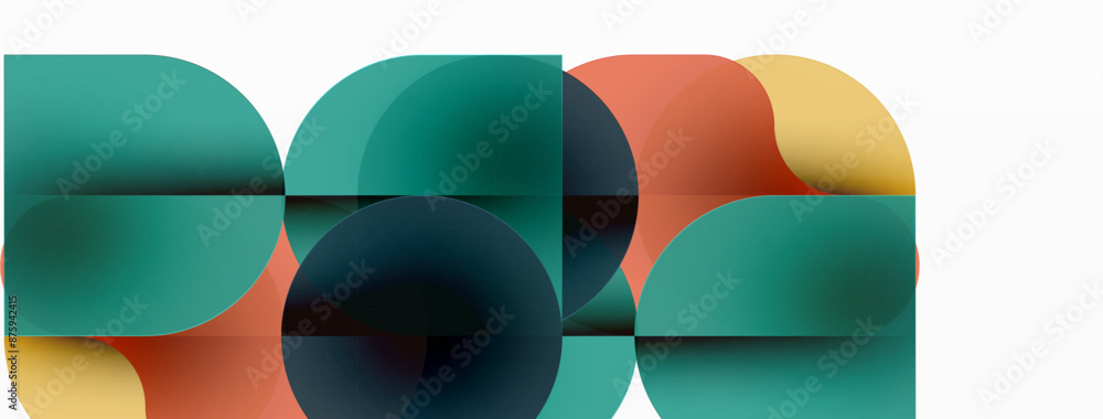 Minimal round shapes geometric abstract background. Circle design. Trendy techno business template for wallpaper, banner, background or landing Minimal round shapes geometric abstract background. Circle design. Trendy techno business template for wallpaper, banner, background or landing