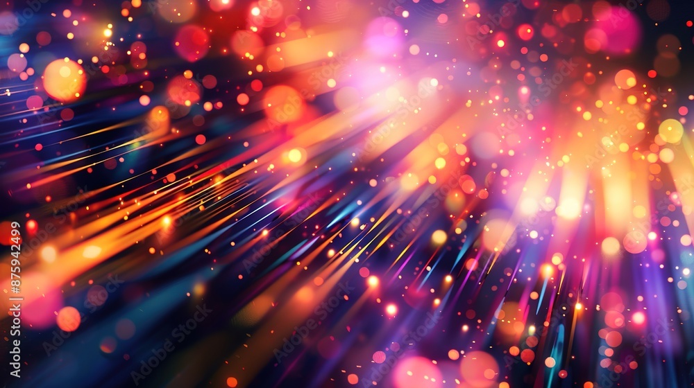 Techno Glow - Abstract Digital Artwork with Blurred Lights and Vibrant Lines Techno Glow - Abstract Digital Artwork with Blurred Lights and Vibrant Lines