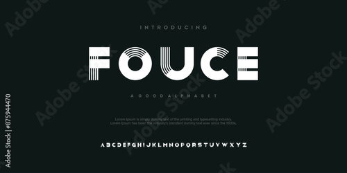 Fouce  modern abstract digital alphabet font minimal technology typography creative urban sport fashion photo