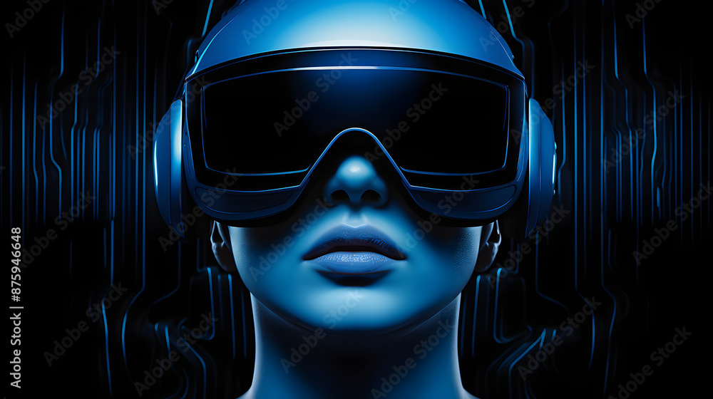 Woman with Virtual Reality Headset Woman with Virtual Reality Headset