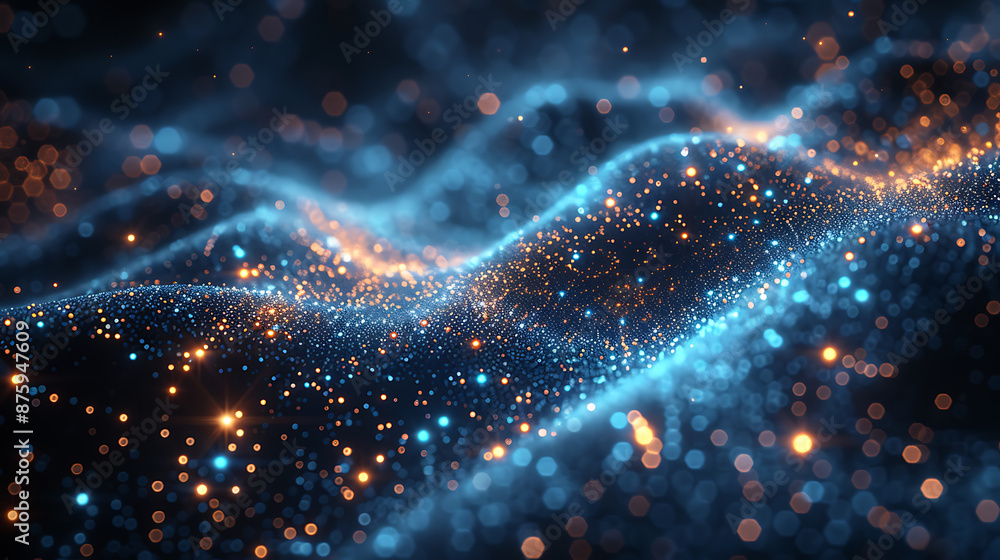 Fototapeta premium Algorithmic Tech Design on Minimal Blue-Gray Canvas