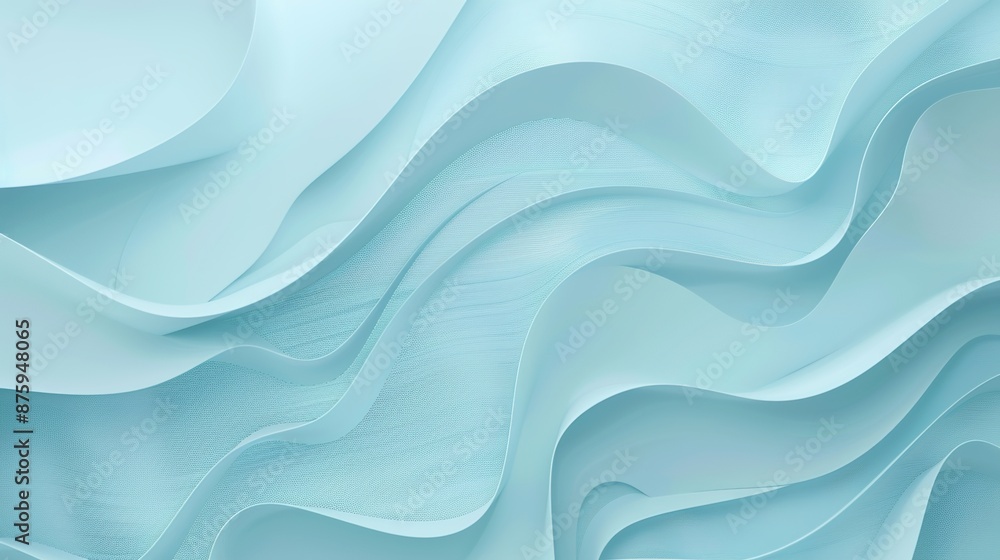 Obraz premium Serene Light Blue Abstract Background with Elegant Wavy Lines and Copious Negative Space