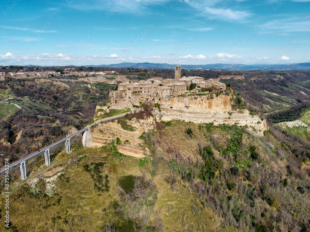 aerial view of the famous Civita di Bagnoregio aerial view of the famous Civita di Bagnoregio