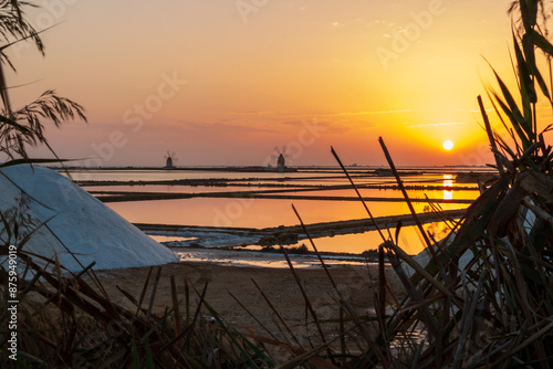 magnificent sunset over the salt pans photo