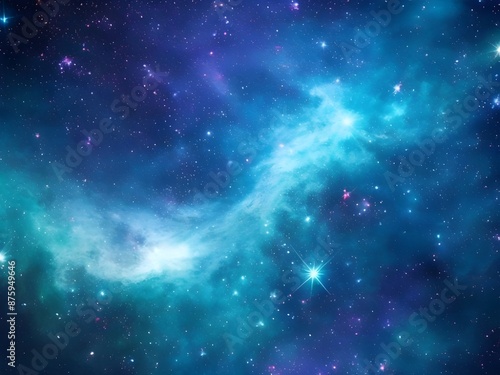 Turquoise and Indigo Nebulas: Stunning Gradient Galaxy Design