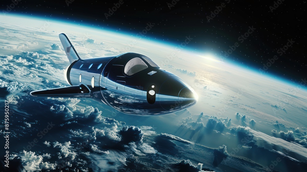 Spacecraft Soaring Above Earth's Atmosphere Spacecraft Soaring Above Earth's Atmosphere