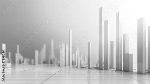 Clean and Simple Minimalist Bar Graphs on Light Grey Background with Text Area