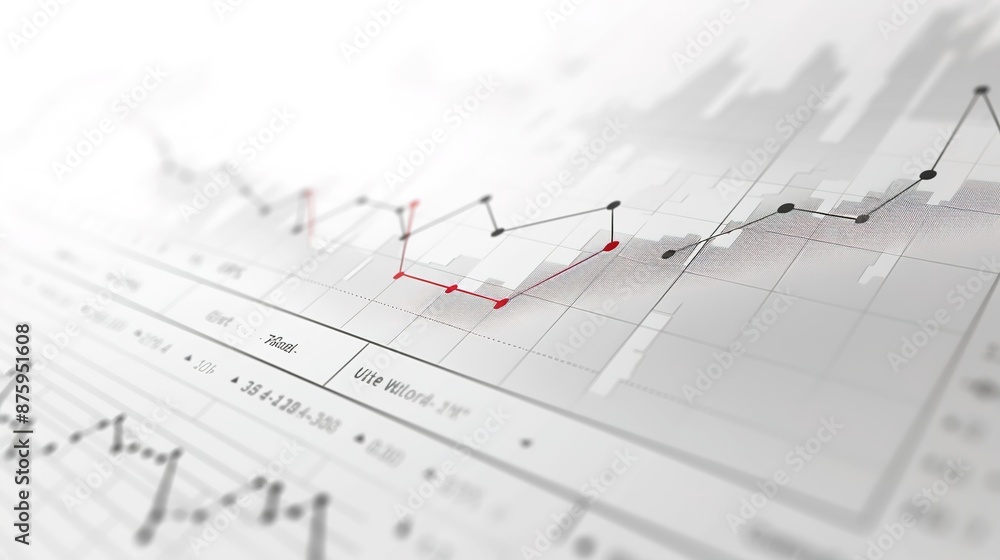 Minimalist Line Charts on Clean White Background with Copy Space for Information Minimalist Line Charts on Clean White Background with Copy Space for Information